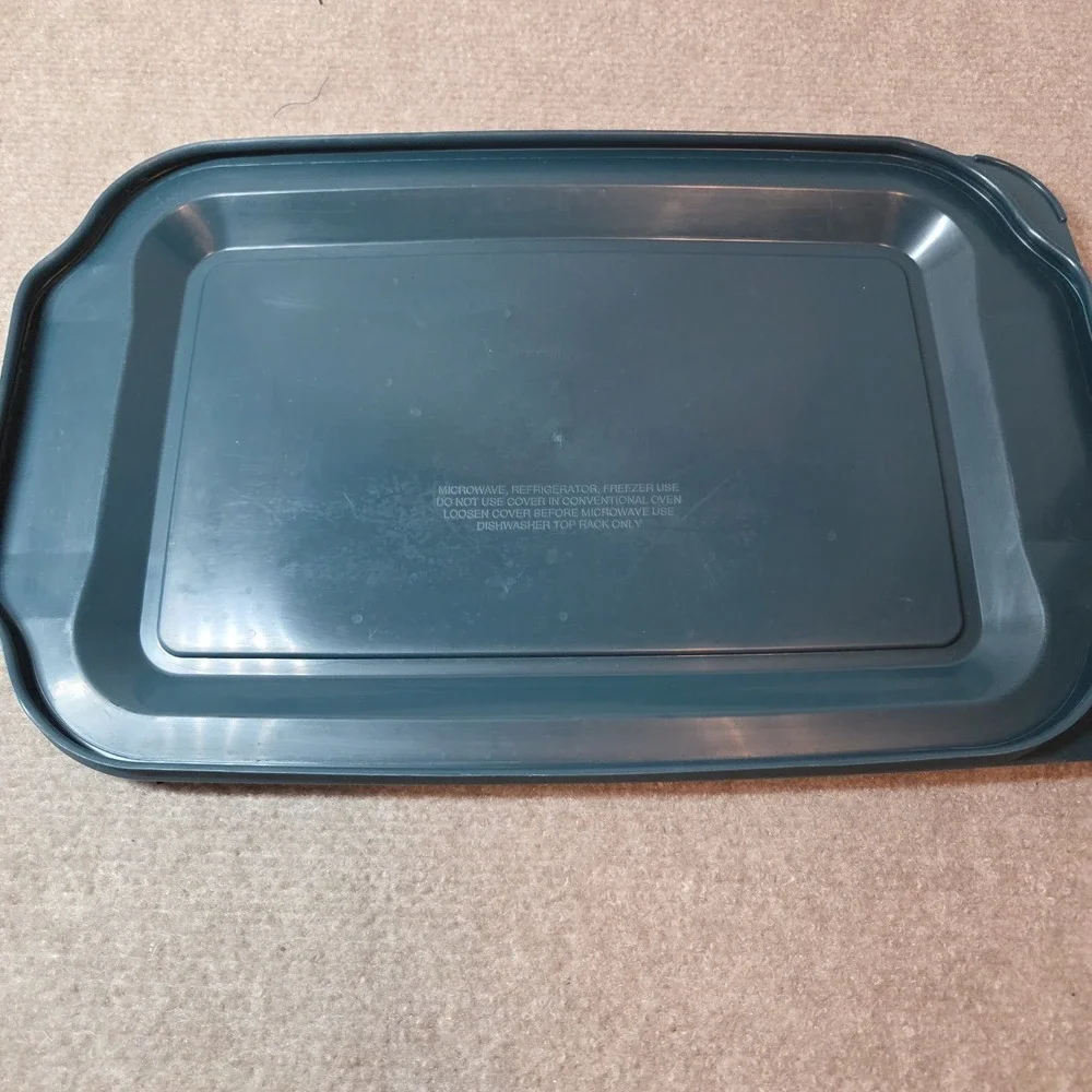 Pyrex 233-PC Plastic Baking Dish Lid Cover pyrexware dark hunter green replaceme